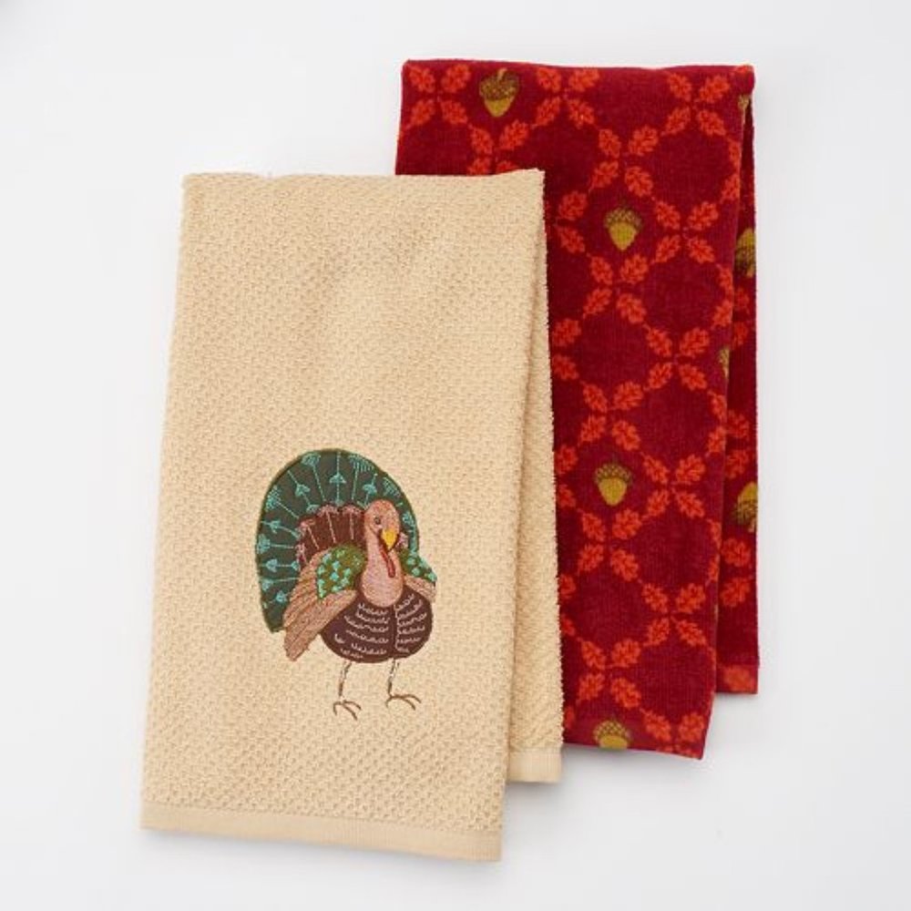 Celebrate Fall Together "Gobble Wobble" Kitchen Towel 2-pk. 100% Cotton